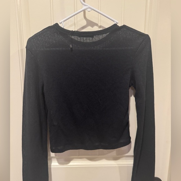 Zara Black Mesh Long Sleeve Sweater NWOT - Picture 5 of 5